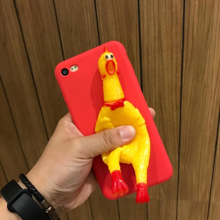 For  iPhone 8 & 7  Funny 3D Silicone Screaming Chicken Protective Case Back Cover