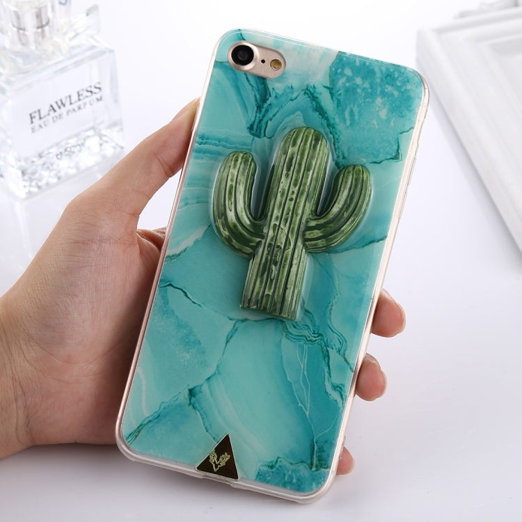 For  iPhone 8 & 7  3D Cactus Pattern Protective Back Cover Case (Green)