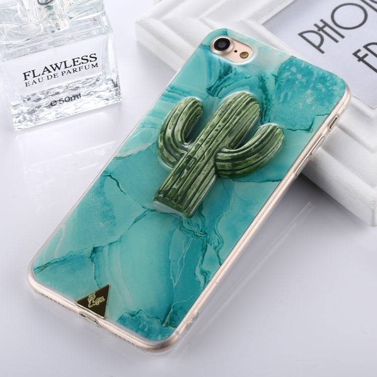 For  iPhone 8 & 7  3D Cactus Pattern Protective Back Cover Case (Green)