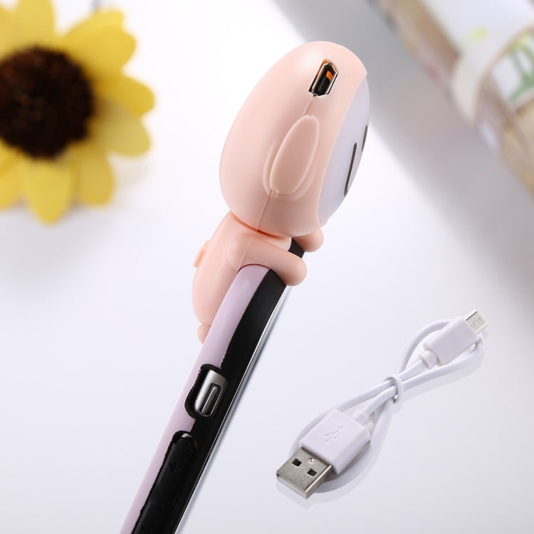 For  iPhone 8 & 7  Cute 3D Dolls Smiling Face Pattern Self-timer Fill Light IMD Protective Back Cover Case with 27cm USB Cable (Purple)