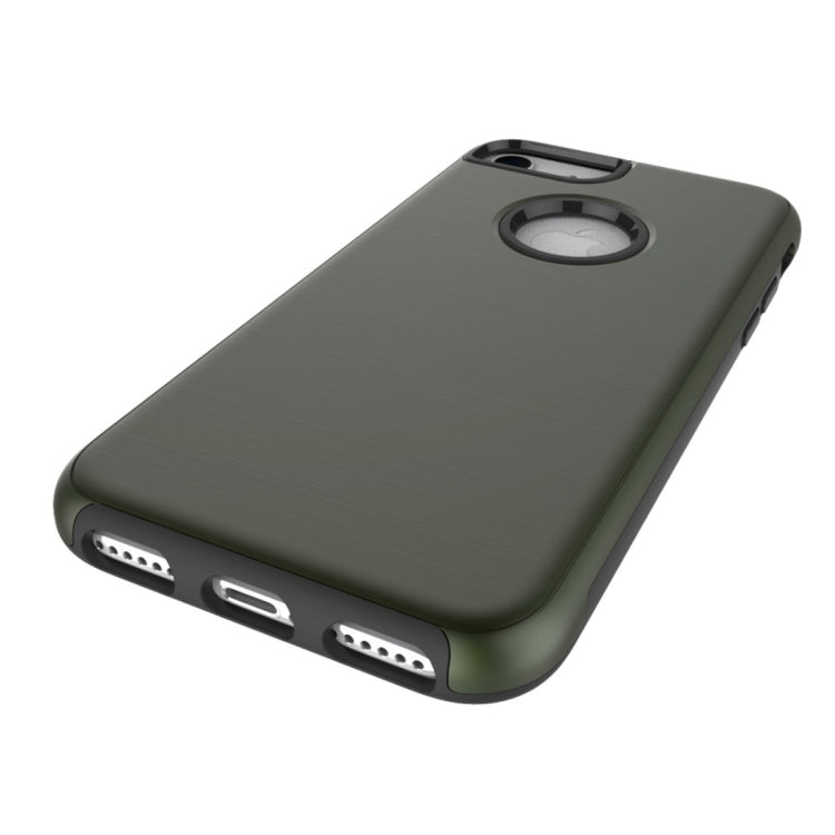 For  iPhone 8 & 7  Simple Brushed Texture 2 in 1 PC + TPU Combination Protective Case