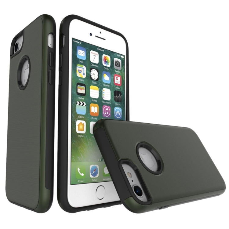 For  iPhone 8 & 7  Simple Brushed Texture 2 in 1 PC + TPU Combination Protective Case