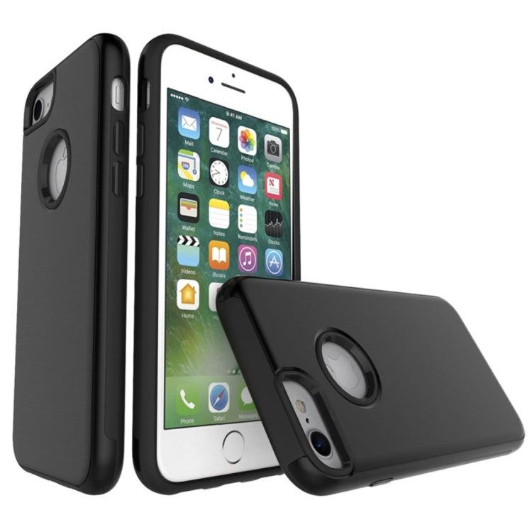 For  iPhone 8 & 7  Simple Brushed Texture 2 in 1 PC + TPU Combination Protective Case