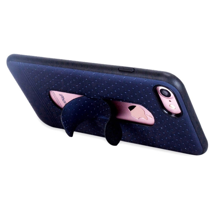 Lenuo for  iPhone 8 & 7  3D Texture Foldable Invisible Holder TPU + PC Combination Case with Holder