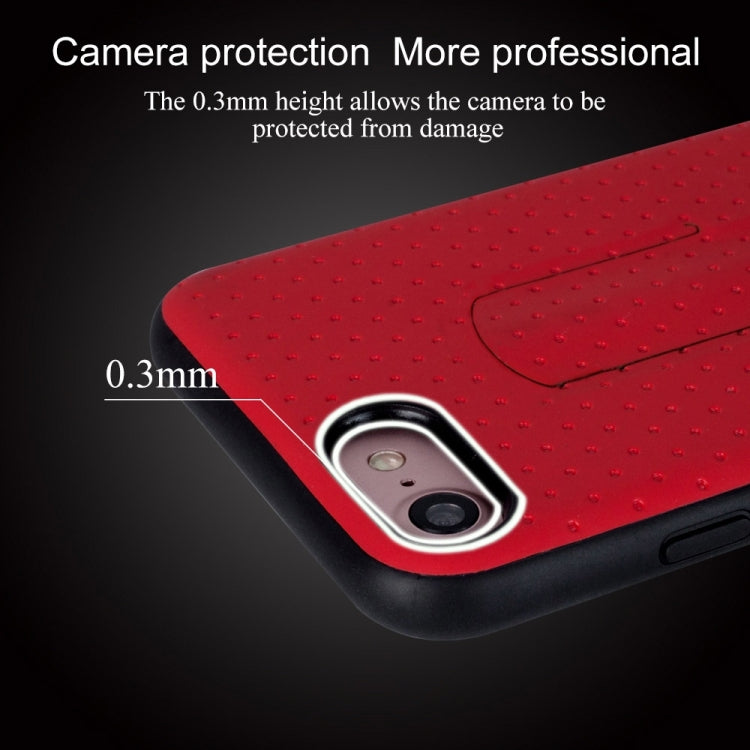 Lenuo for  iPhone 8 & 7  3D Texture Foldable Invisible Holder TPU + PC Combination Case with Holder