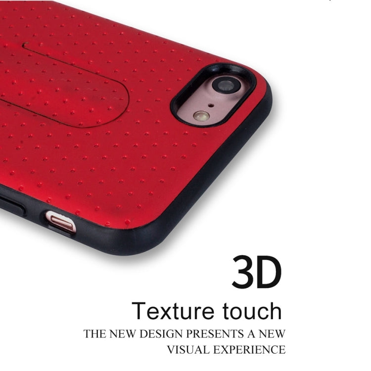 Lenuo for  iPhone 8 & 7  3D Texture Foldable Invisible Holder TPU + PC Combination Case with Holder