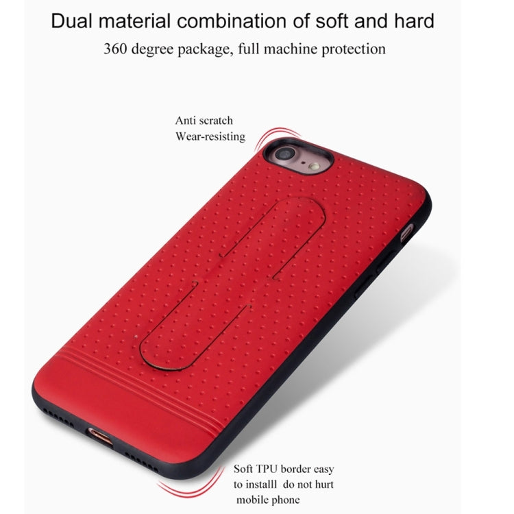 Lenuo for  iPhone 8 & 7  3D Texture Foldable Invisible Holder TPU + PC Combination Case with Holder