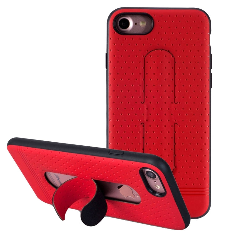 Lenuo for  iPhone 8 & 7  3D Texture Foldable Invisible Holder TPU + PC Combination Case with Holder