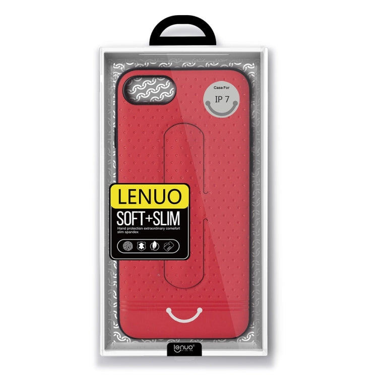 Lenuo for  iPhone 8 & 7  3D Texture Foldable Invisible Holder TPU + PC Combination Case with Holder
