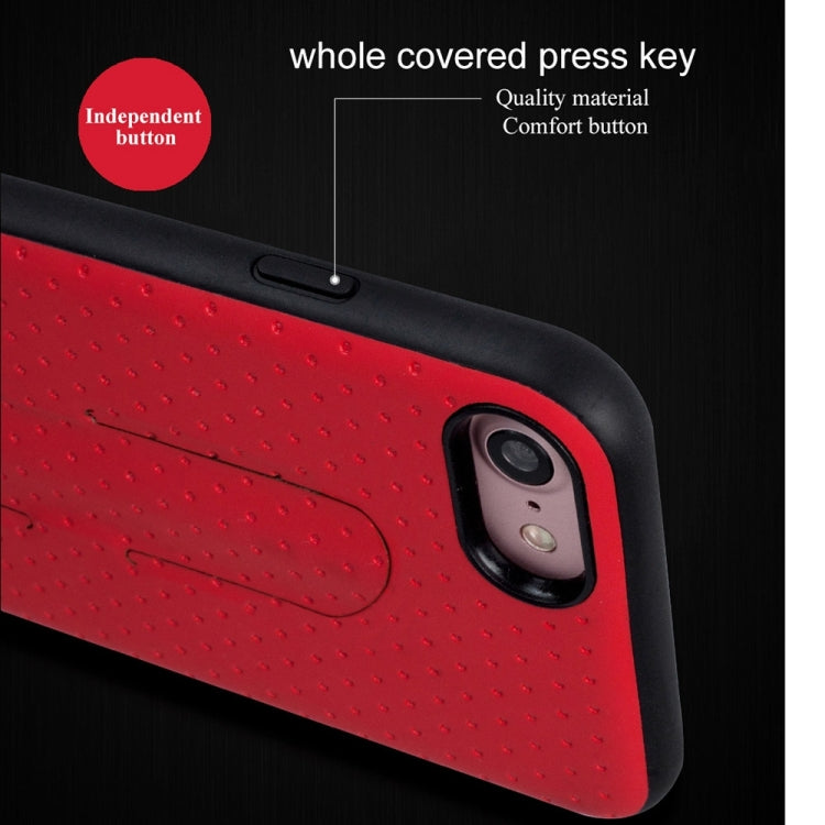 Lenuo for  iPhone 8 & 7  3D Texture Foldable Invisible Holder TPU + PC Combination Case with Holder
