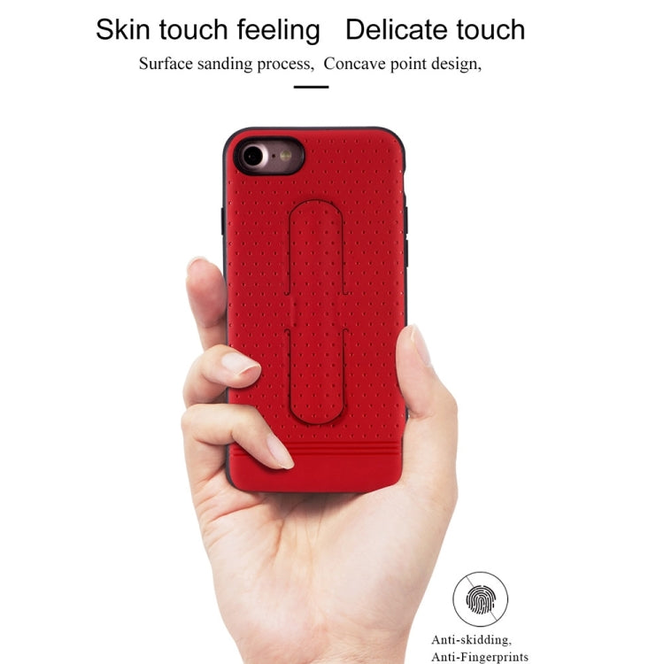 Lenuo for  iPhone 8 & 7  3D Texture Foldable Invisible Holder TPU + PC Combination Case with Holder