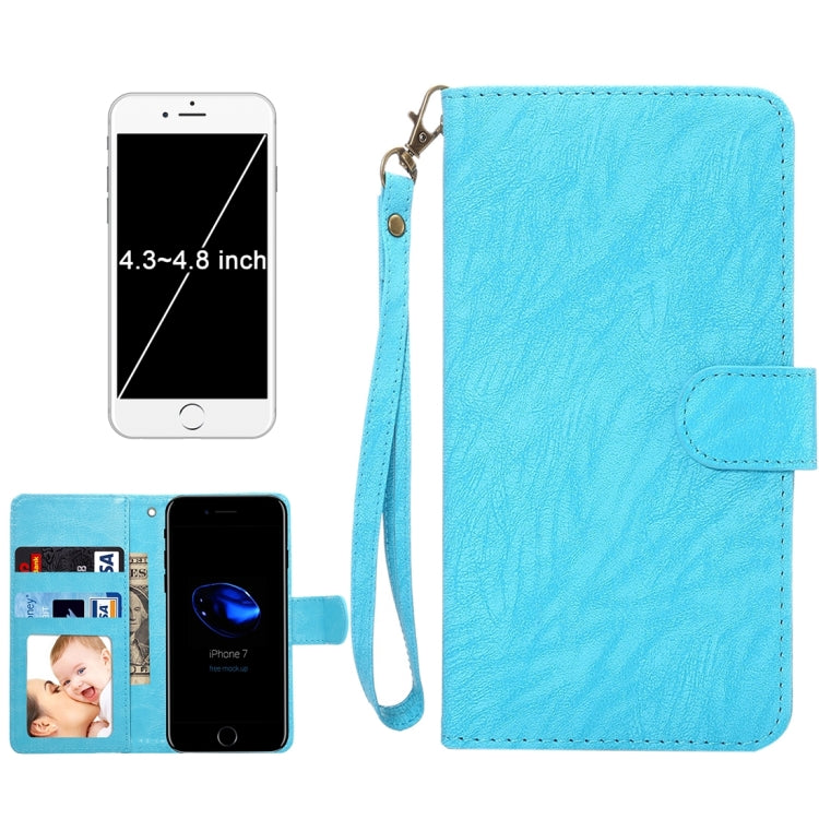 A4 Universal Da Vinci Texture Horizontal Flip Leather Case with Card Slots & Wallet & Photo Frame & Magnetic Buckle & 18cm Lanyard for  iPhone 8 & 7  & 6s & 6 & 5 & 5s SE, Galaxy SIV & SIII, Size: 13.5 x 7 x 1.8 cm