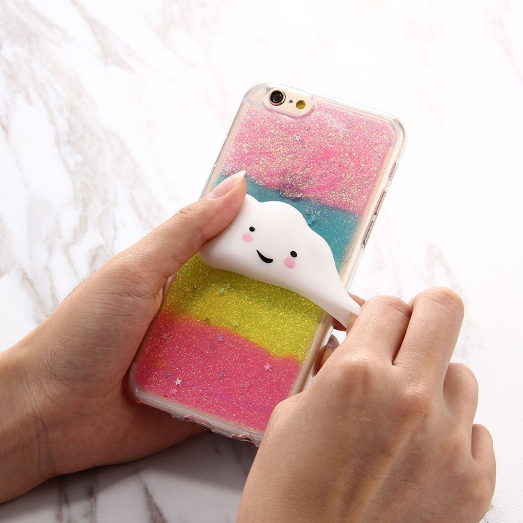 For  iPhone 8 & 7  Glitter Powder Gradient Squeeze Relief Squishy Dropproof Protective Back Cover Case