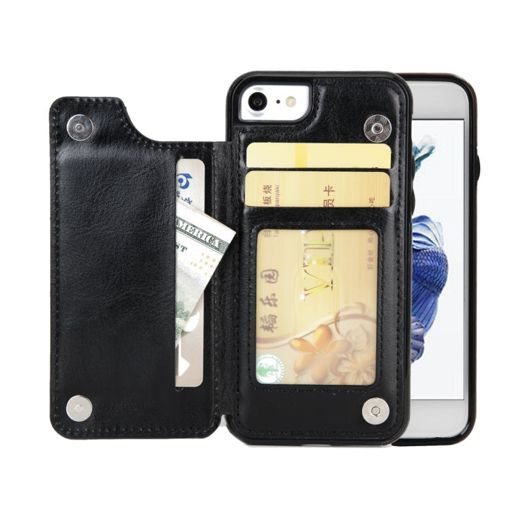For  iPhone 8 & 7  4.7 Inch Crazy Horse Texture Leather Back Protective Case with Holder & Card Slots & Wallet