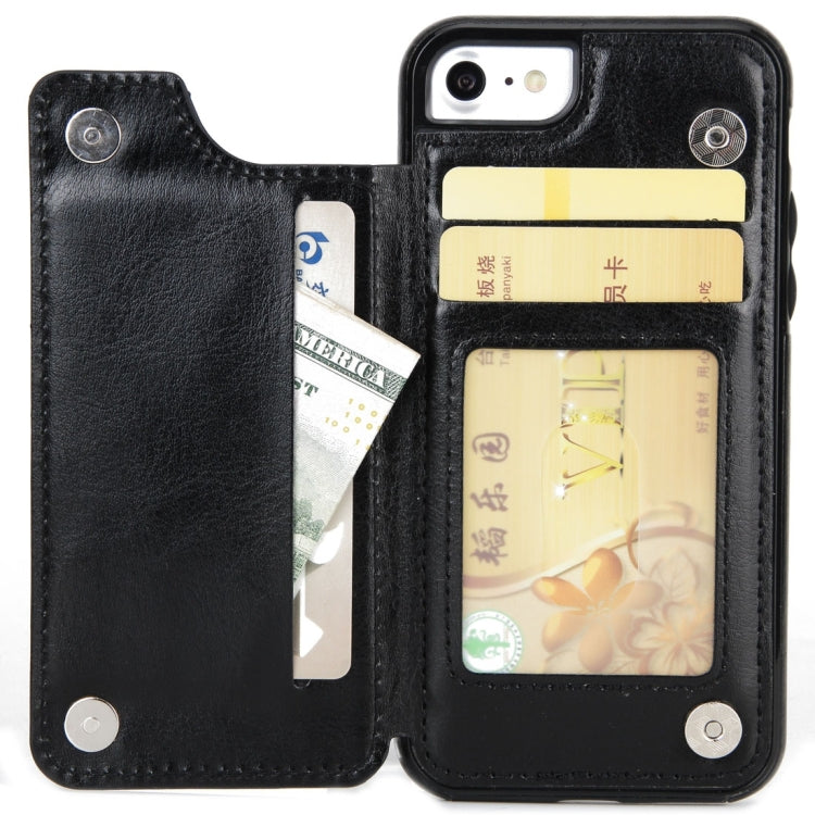 For  iPhone 8 & 7  4.7 Inch Crazy Horse Texture Leather Back Protective Case with Holder & Card Slots & Wallet