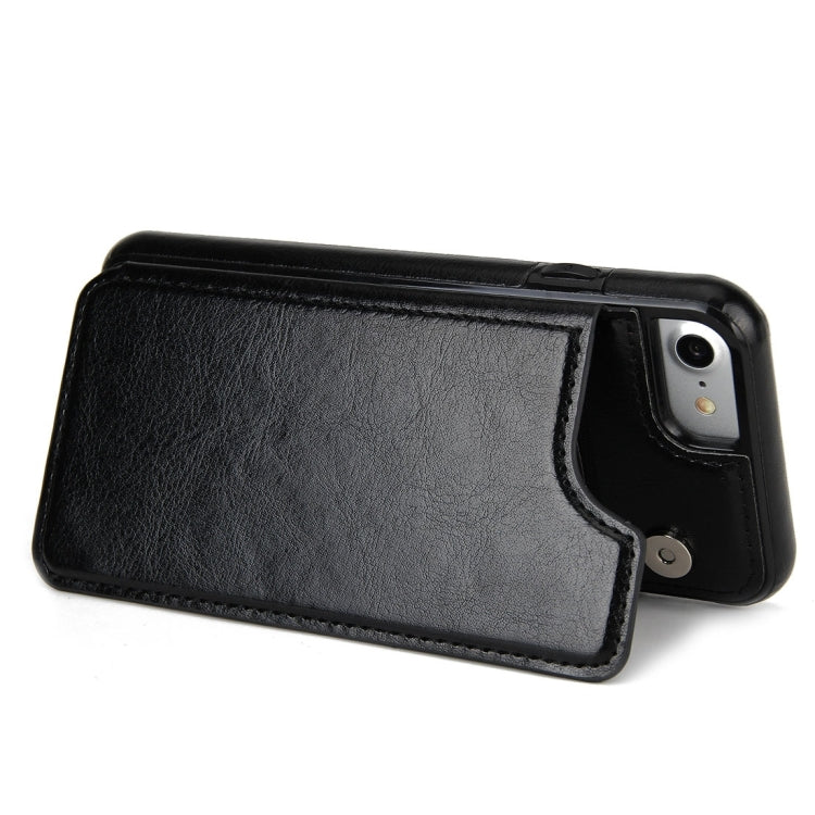 For  iPhone 8 & 7  4.7 Inch Crazy Horse Texture Leather Back Protective Case with Holder & Card Slots & Wallet