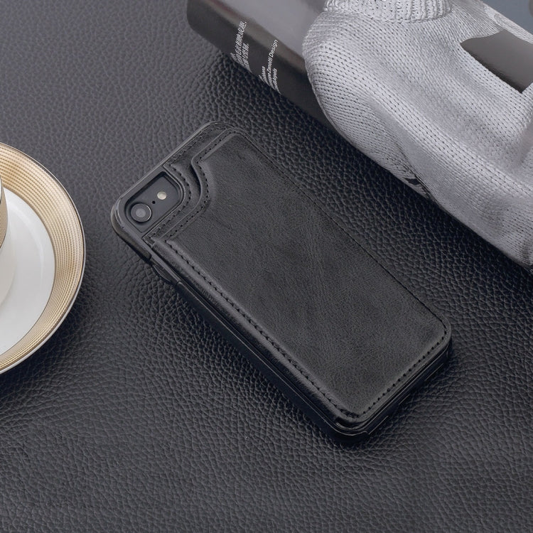 For  iPhone 8 & 7  4.7 Inch Crazy Horse Texture Leather Back Protective Case with Holder & Card Slots & Wallet