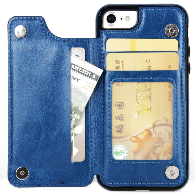 For  iPhone 8 & 7  4.7 Inch Crazy Horse Texture Leather Back Protective Case with Holder & Card Slots & Wallet