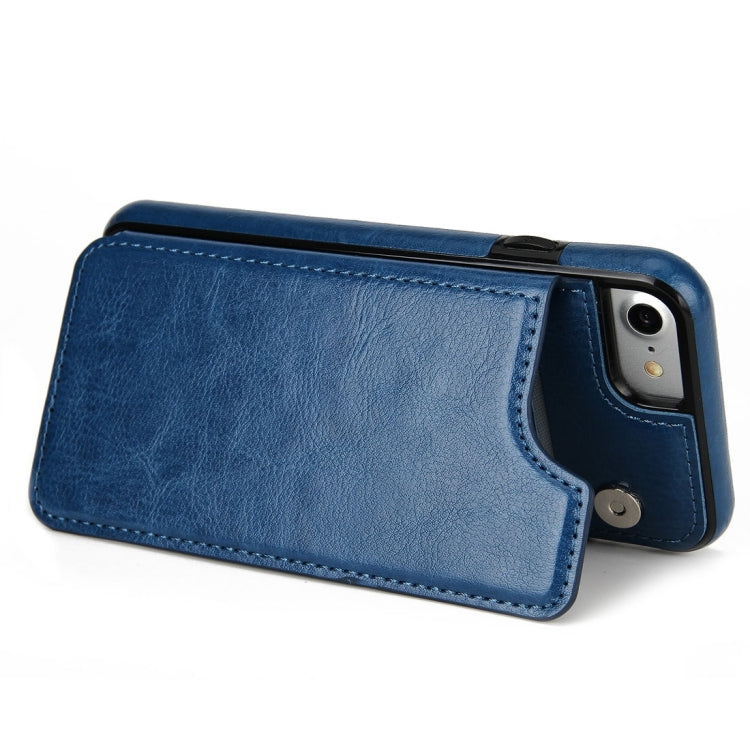 For  iPhone 8 & 7  4.7 Inch Crazy Horse Texture Leather Back Protective Case with Holder & Card Slots & Wallet