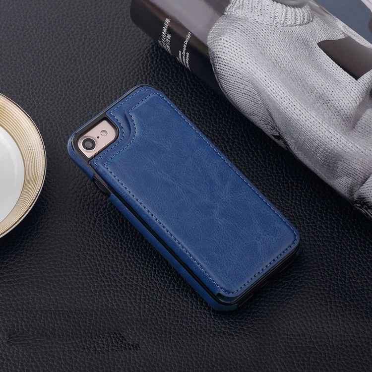 For  iPhone 8 & 7  4.7 Inch Crazy Horse Texture Leather Back Protective Case with Holder & Card Slots & Wallet