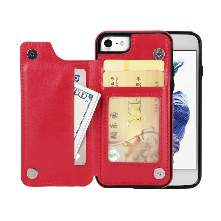 For  iPhone 8 & 7  4.7 Inch Crazy Horse Texture Leather Back Protective Case with Holder & Card Slots & Wallet