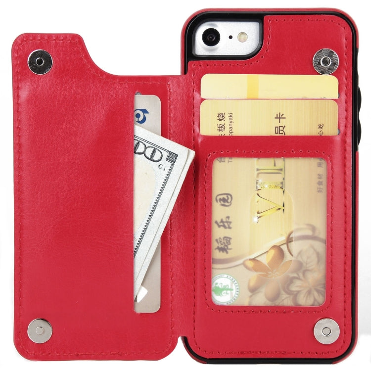 For  iPhone 8 & 7  4.7 Inch Crazy Horse Texture Leather Back Protective Case with Holder & Card Slots & Wallet