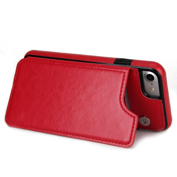 For  iPhone 8 & 7  4.7 Inch Crazy Horse Texture Leather Back Protective Case with Holder & Card Slots & Wallet