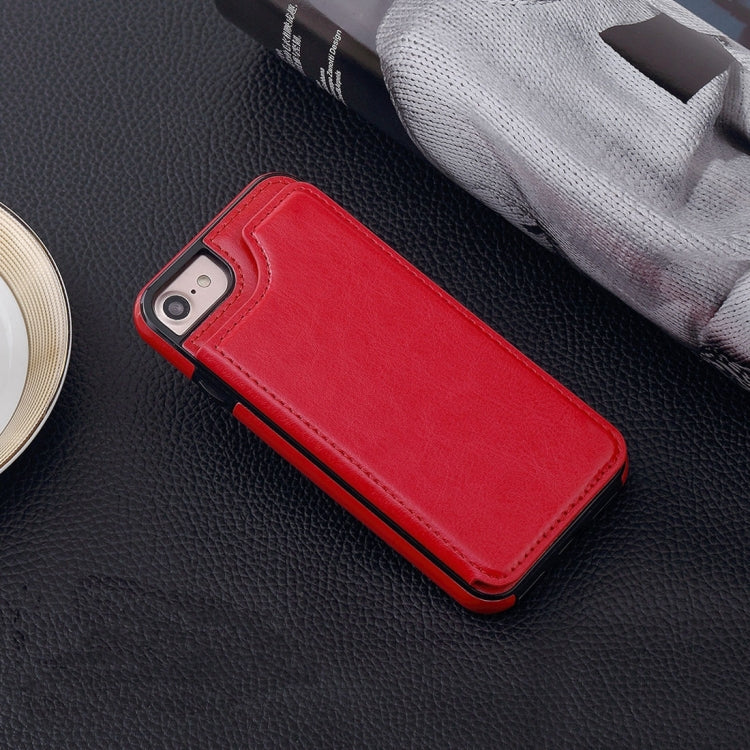 For  iPhone 8 & 7  4.7 Inch Crazy Horse Texture Leather Back Protective Case with Holder & Card Slots & Wallet