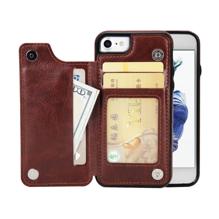 For  iPhone 8 & 7  4.7 Inch Crazy Horse Texture Leather Back Protective Case with Holder & Card Slots & Wallet