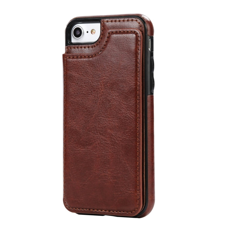 For  iPhone 8 & 7  4.7 Inch Crazy Horse Texture Leather Back Protective Case with Holder & Card Slots & Wallet