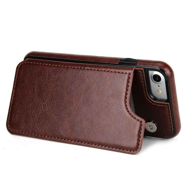 For  iPhone 8 & 7  4.7 Inch Crazy Horse Texture Leather Back Protective Case with Holder & Card Slots & Wallet