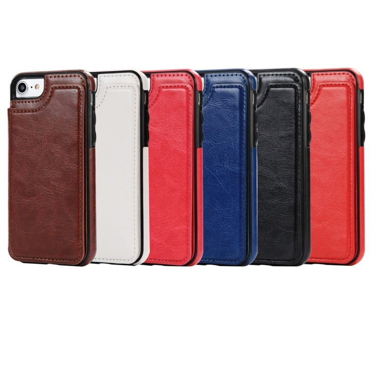 For  iPhone 8 & 7  4.7 Inch Crazy Horse Texture Leather Back Protective Case with Holder & Card Slots & Wallet