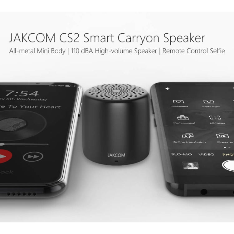 JAKCOM CS2 Portable Mini Speaker Selfie Soundbar Wireless Music Metal Bluetooth Loudspeakers