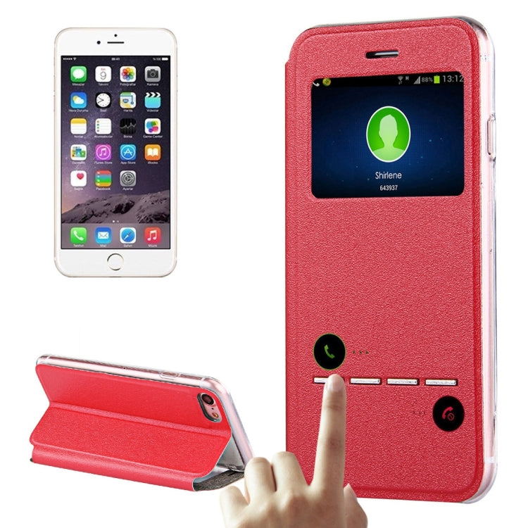 For  iPhone 8 & 7  Horizontal Flip Leather Case with Call Display ID & Holder