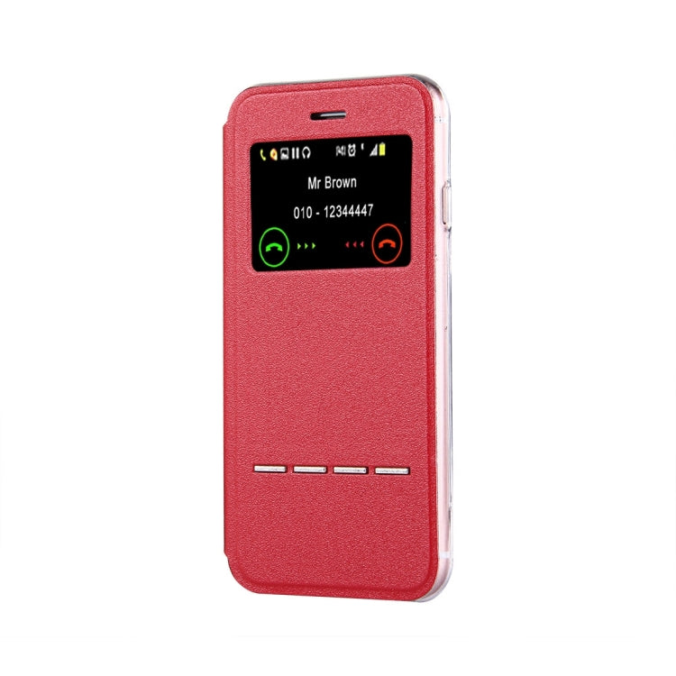 For  iPhone 8 & 7  Horizontal Flip Leather Case with Call Display ID & Holder