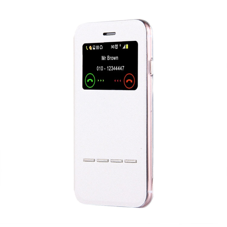 For  iPhone 8 & 7  Horizontal Flip Leather Case with Call Display ID & Holder