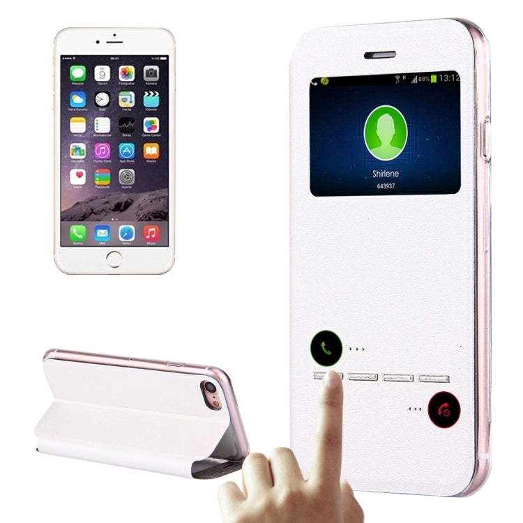 For  iPhone 8 & 7  Horizontal Flip Leather Case with Call Display ID & Holder