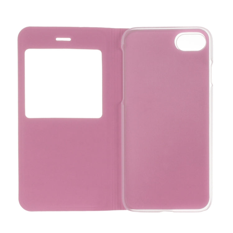 For  iPhone 8 & 7  Plain Weave Texture Horizontal Flip Leather Case with Call Display ID