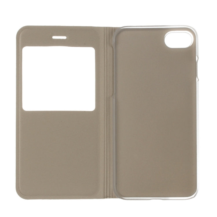For  iPhone 8 & 7  Plain Weave Texture Horizontal Flip Leather Case with Call Display ID