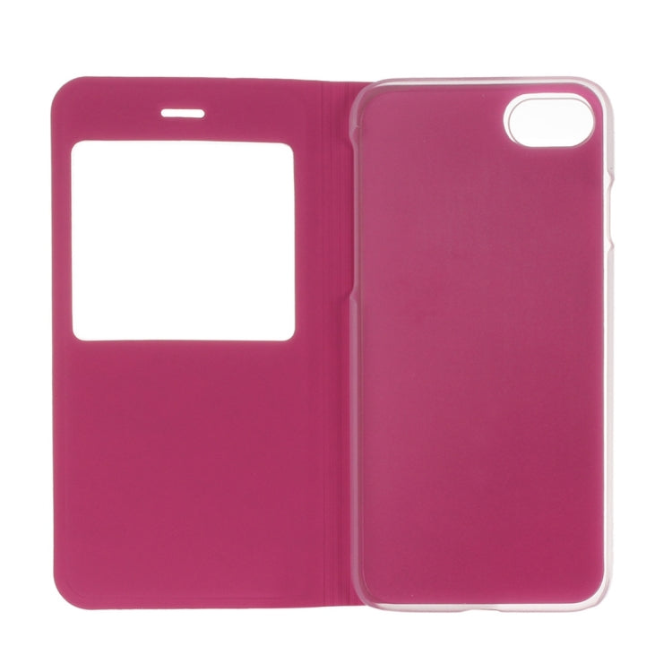 For  iPhone 8 & 7  Plain Weave Texture Horizontal Flip Leather Case with Call Display ID