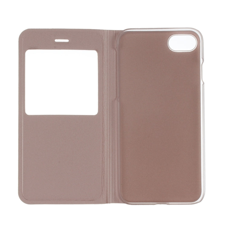 For  iPhone 8 & 7  Plain Weave Texture Horizontal Flip Leather Case with Call Display ID