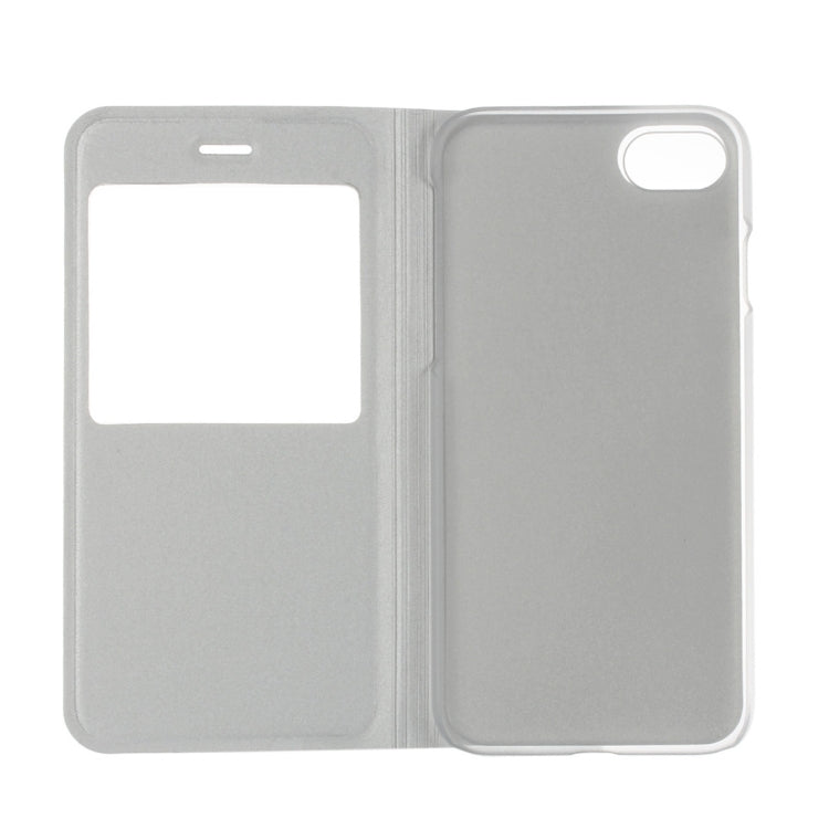 For  iPhone 8 & 7  Plain Weave Texture Horizontal Flip Leather Case with Call Display ID