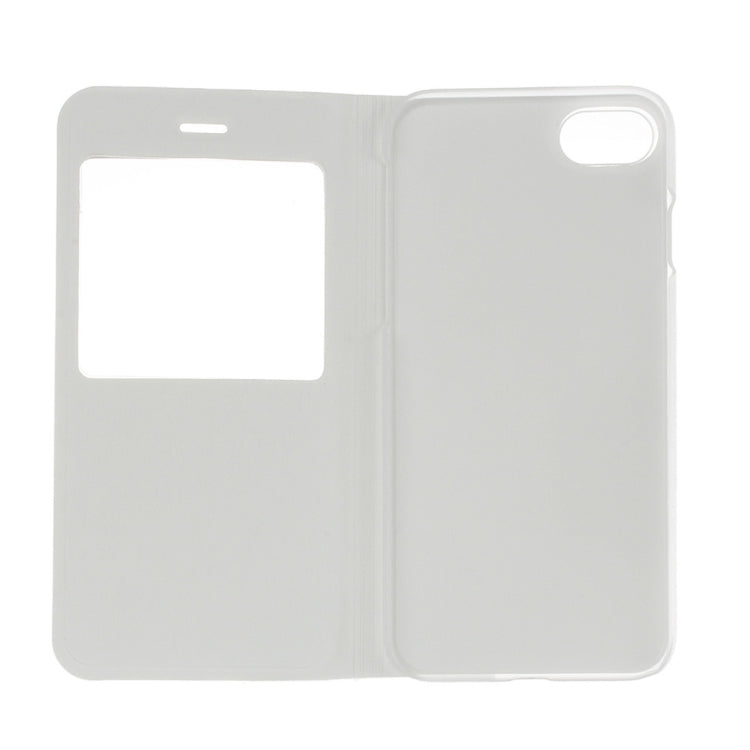 For  iPhone 8 & 7  Plain Weave Texture Horizontal Flip Leather Case with Call Display ID