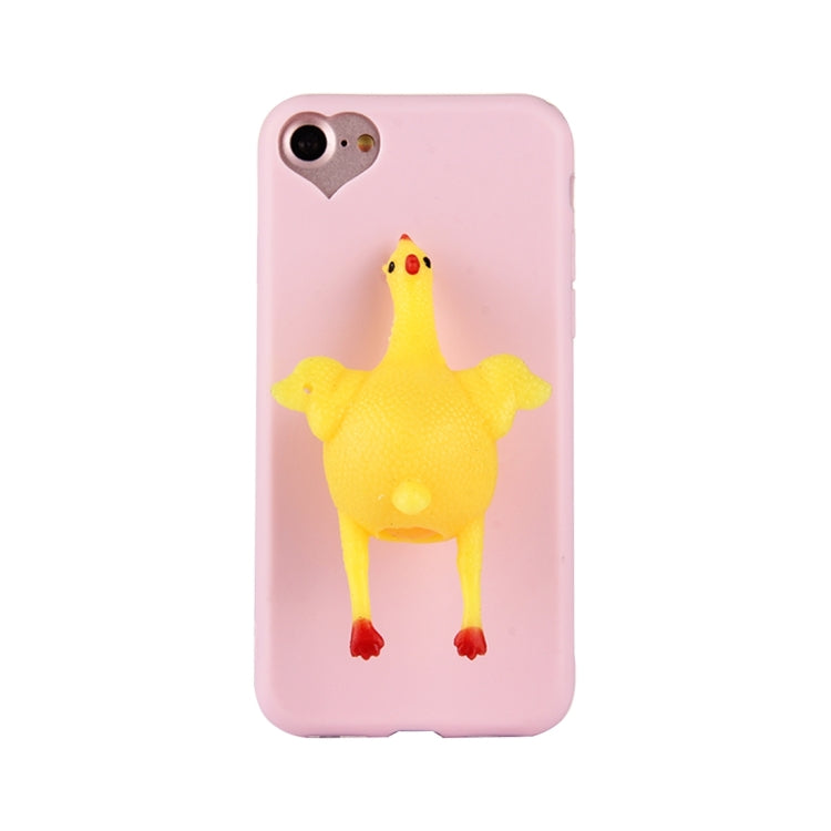 For  iPhone 8 & 7  3D Chicken Pattern Squeeze Relief Squishy Dropproof Protective Back Cover Case