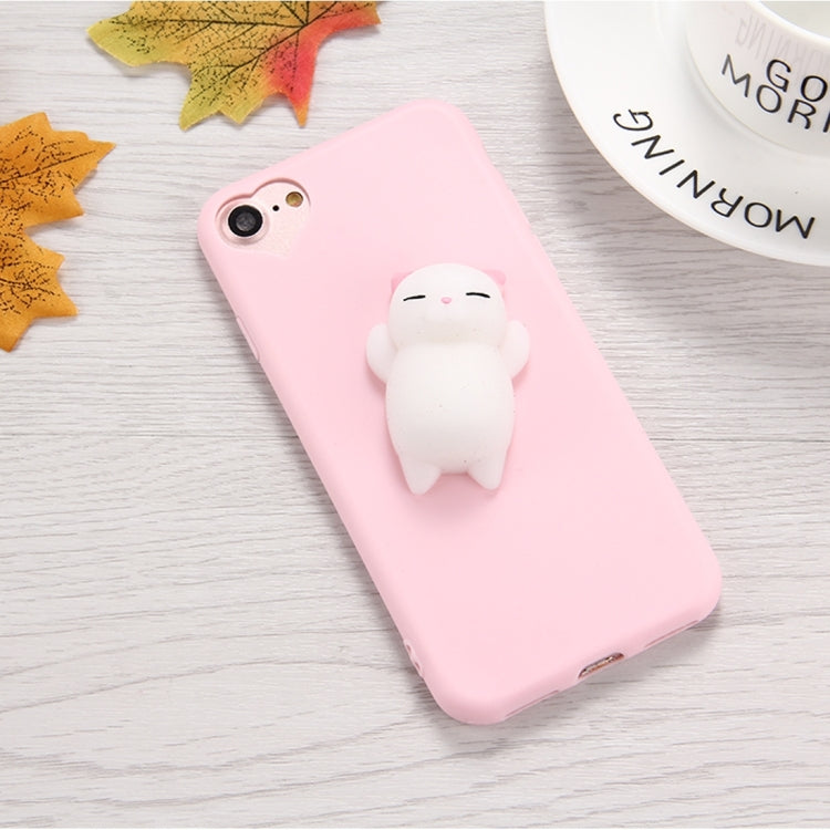 For  iPhone 8 & 7  3D Little Bear Pink Ears Pattern Squeeze Relief Squishy Dropproof Protective Back Cover Case