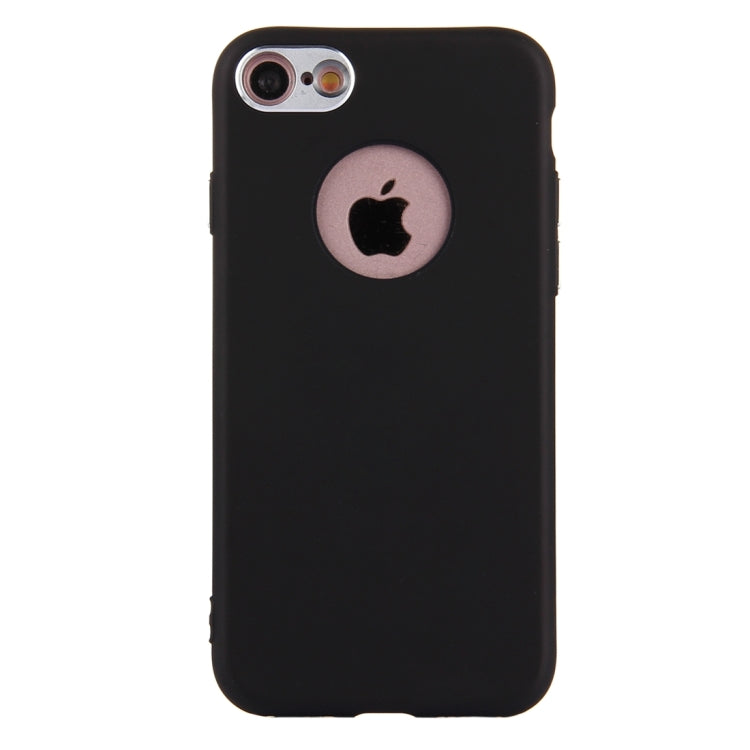 For  iPhone 8 & 7  Pure Colour Oil Spout Soft TPU Metal Button Protective Case Back Cover