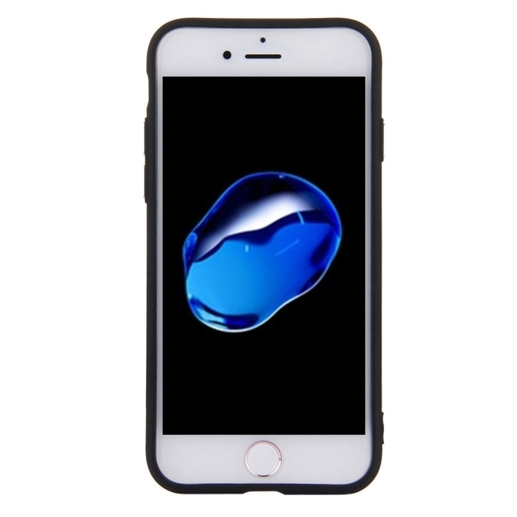 For  iPhone 8 & 7  Pure Colour Oil Spout Soft TPU Metal Button Protective Case Back Cover