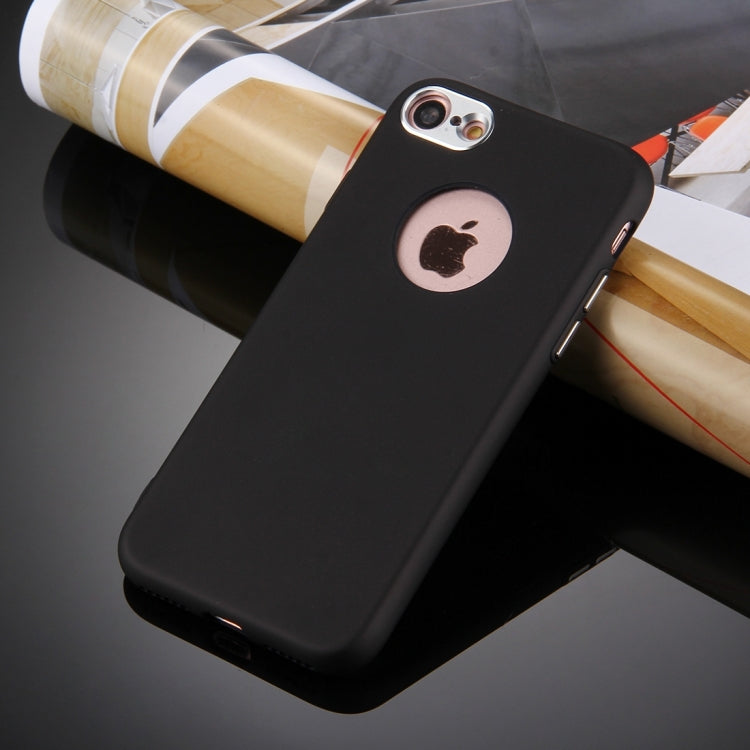 For  iPhone 8 & 7  Pure Colour Oil Spout Soft TPU Metal Button Protective Case Back Cover