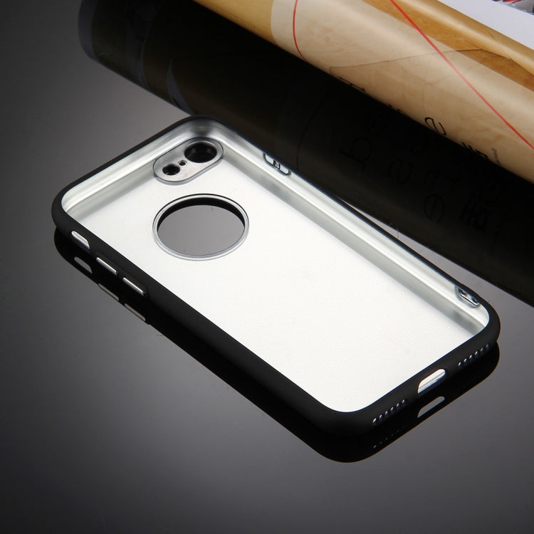 For  iPhone 8 & 7  Pure Colour Oil Spout Soft TPU Metal Button Protective Case Back Cover