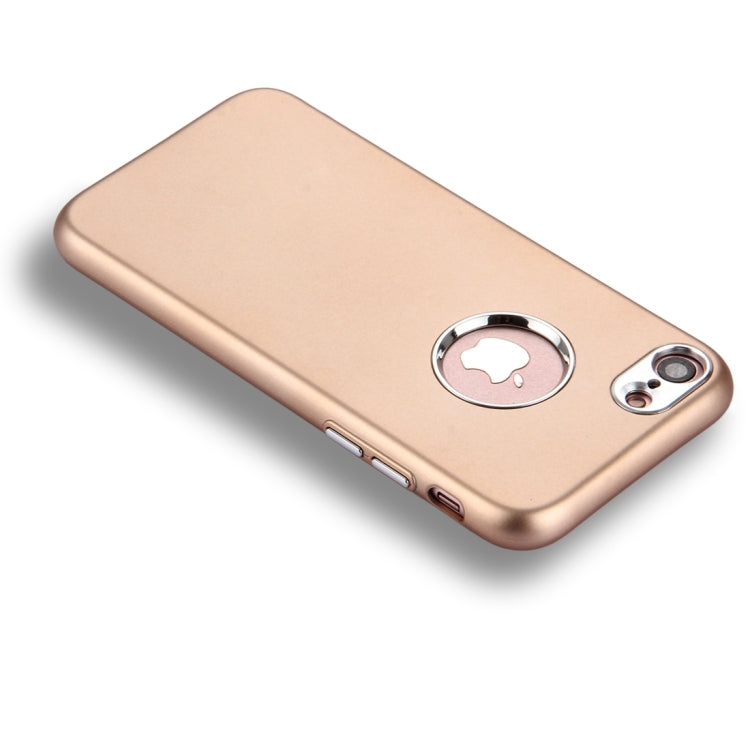 For  iPhone 8 & 7  Pure Colour Oil Spout Soft TPU Metal Button Protective Case Back Cover